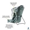 image:imageDeuter Kid Comfort Child Carrier Hiking Backpack I Active Standard Fit amp Active SL Womens Fit  Teal