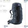 image:imageDeuter Womens Futura 30L SL Backpack Ergonomic MultiDay Trek Hiking Pack  CassisAshroseBlack