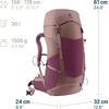 image:imageDeuter Womens Futura 30L SL Backpack Ergonomic MultiDay Trek Hiking Pack  CassisAshroseCassisashrose